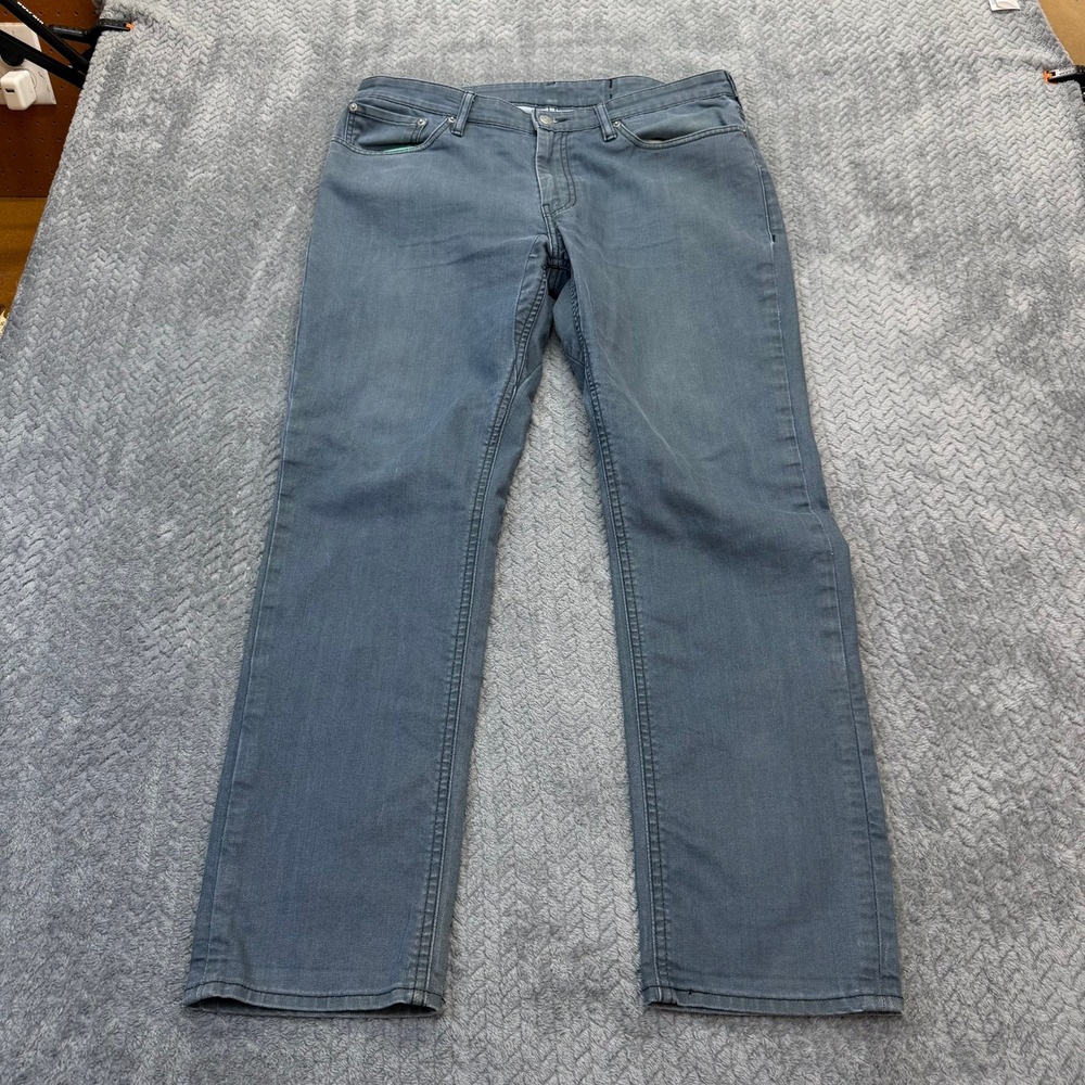 Levi's 511 Slim Fit Jeans‎ Men 36x29 Gray Blue Stretch Denim Pants Reflective